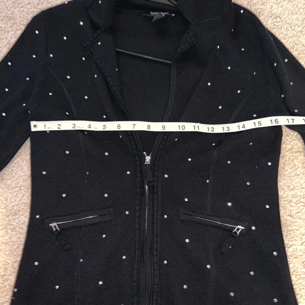 WHBM Rhinestone Zip Up Blazer Jacket